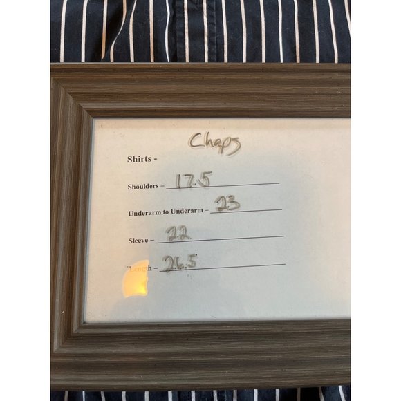 Chaps Button Up Shirt 1X Blue White Stripe 100% Cotton Embroidered Logo - Picture 8 of 8